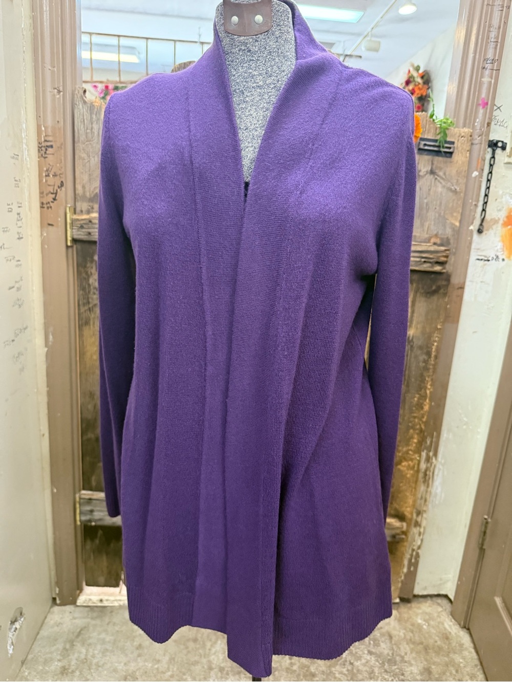Source Unknown Purple Open Drape Front Women's Cardigan